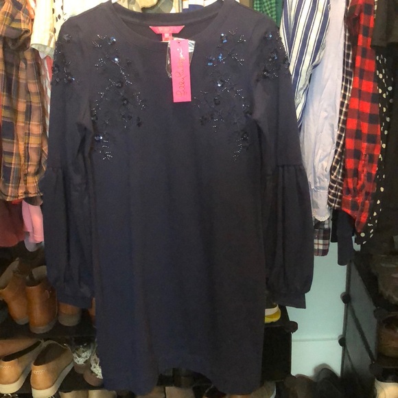 Lilly Pulitzer Dresses & Skirts - Lilly Pulitzer Bartlett navy blue sequins dress